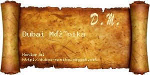 Dubai Mónika névjegykártya